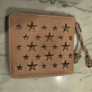 Jimmy Choo Star Studded Canvas Zippy Bifold Wallet
Pink